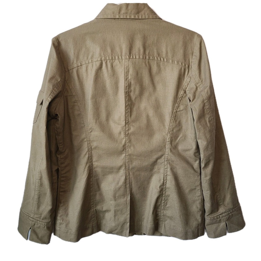 Y2K Alexandra Bartlett Women's Khaki Utility Jacket Button Up Pockets SZ 8 - Picture 9 of 12